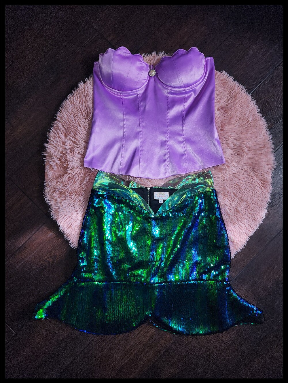 NEW Melonhopper XL Sea Queen Costume Adult XL Green Purple Sequin NWT